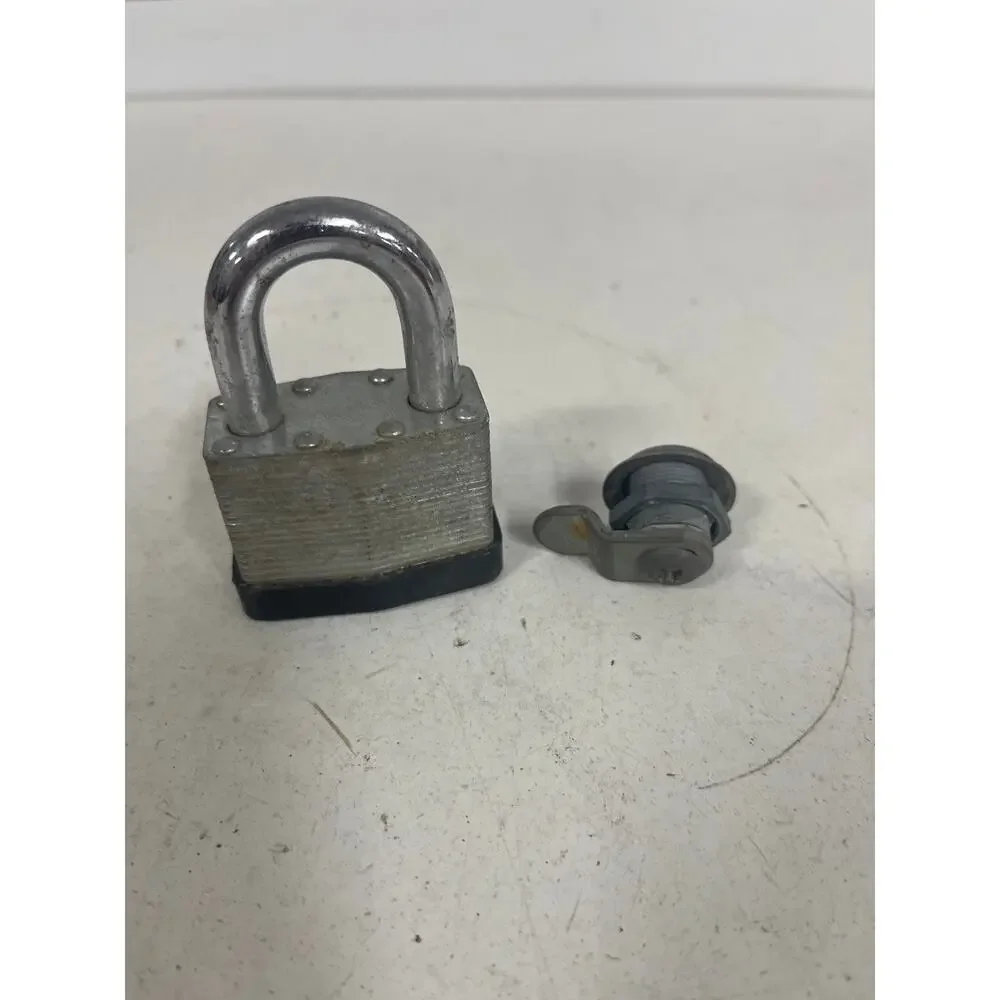 2 locks a door/cabinet lock and padlock both w/o key